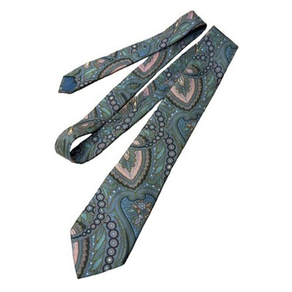 Mallory & Church Mens Silk Necktie Paisley Vintage 58”